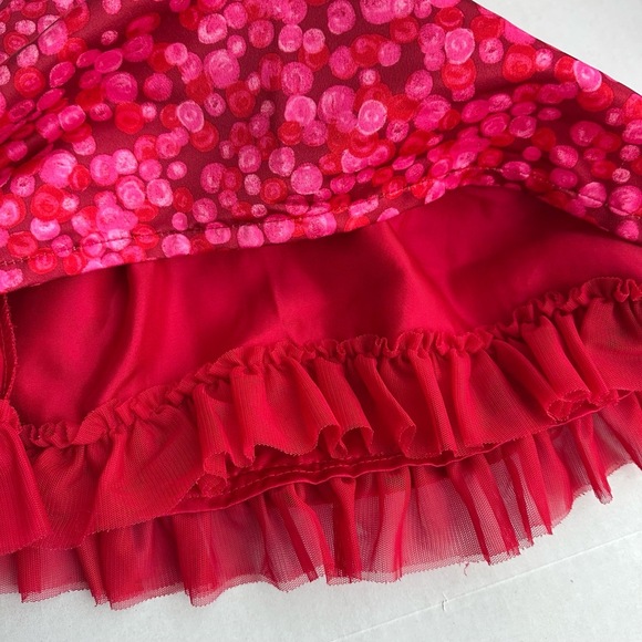 CAT & JACK Red Pink Polka Dots Tulle Underlayer Babydoll Party Dress Infant 3-6M - Picture 5 of 7